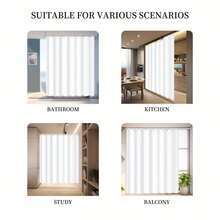 1Pc 2D Flat Elegant Floral Shower Curtain, With 12 Hooks, Soft Pink And White Roses With Flowing Drapes And Subtle Texture, Romantic And Feminine Aesthetic, Shower Curtain Bathroom Decor, Perfect For Window And Wall, Bathtub, Bathroom Home Decor - Kiểu 1 - Xem 6