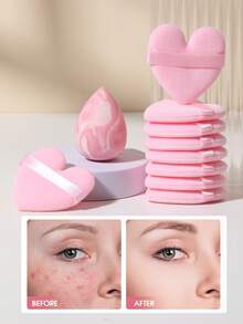 5/10PCS Makeup Tools Set Including:Makeup Sponges+Love Puff - Multicolor - View 7
