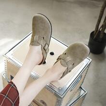 Men's And Women's Suede Clogs Leather Mules Cork Footbed Sandals Potato Shoes With Arch Support, Sandals - 卡其色 - 查看 3
