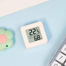 1/2pcs Mini Digital Thermometer Hygrometer, High Precision Indoor Room Temperature Humidity Meter, Wall-Mounted Fridge Thermometer, Home Essentials - White - View 13