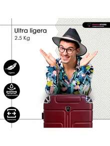 Nueva, Maleta Viaje en Cabina, Evita Filas, Ahorra tiempo, Maleta, Viajes Vacaciones,  Ligereza, Diseño Moderno, Equilibrio, Perfecto, Full Color,  Ideal, Equipaje Gratis, Suave,  Reforzada, Alta Resistencia, Comodidad, Tonos llamativos, Juvenil, Movilidad, Varios Colores, , Tamaño Estándar, Silencioso, Adaptable, Avion, Azul, Rosa, Negro, Plateado, Lila, Menta, Colores, Kit, Importante, Profesional, Perfecta - Granate - Ver 5