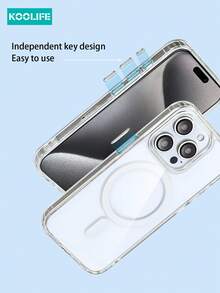 Koolife 1pc Magnetic Wireless Charging Trans - Clear - View 5