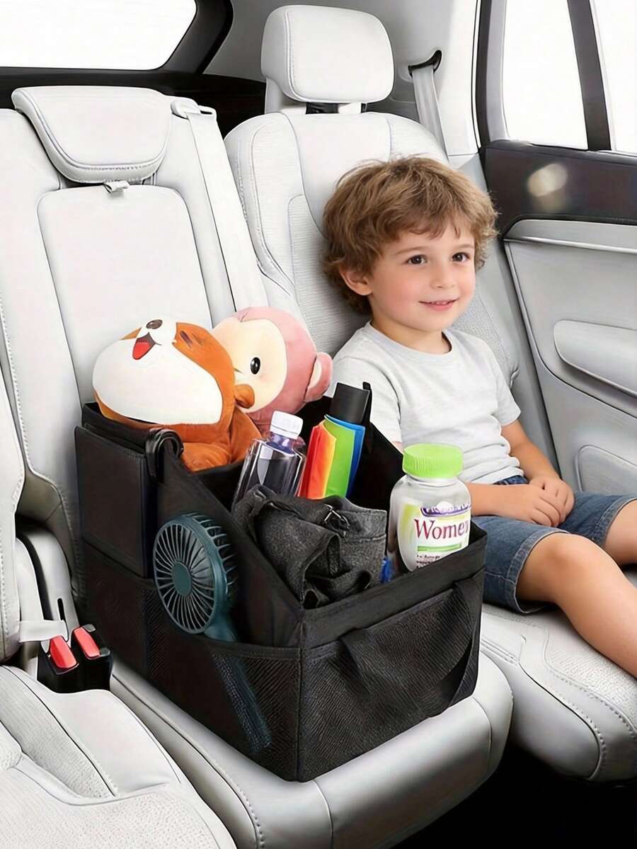 1个儿童汽车后座收纳袋 - 可折叠储物袋 - 可存放尿布、水杯等物品，完美的汽车后备箱储物盒！ - 嬰兒車載收納儲存包 - 查看 1