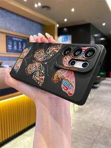New Matte Butterfly Design Soft TPU Phone Case, Anti-Fall Anti-Scratch Anti-Fingerprint, Camera Lens Protection, Compatible With Samsung, Redmi, OPPO, Apple, VIVO - Multicolor - View 4