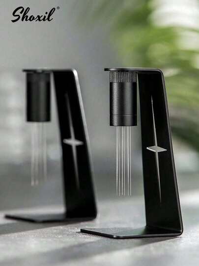 shoxil 1pc Espresso Coffee Stirrer, WDT Distribution Tool With Magnetic Star Design Stand For Barista, 304 Stainless Steel 8 Needles 0.4mm With 2 Extra Needles