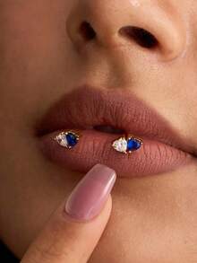 Custom Two Heart Zirconia Stud Earrings For Women Personalized Month Birthstone Stainless Steel Earrings Female Minimalist Customized Jewelry Daily Wear Valentine's Day Gifts - Multicolor - View 7