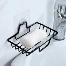 1pc Stainless Steel Soap Dish, No Drilling Required, Metal Wall Mounted Soap Holder, Square Soap Dish, Bar Soap Rack, Self-Adhesive Wall Soap Tray, Self-Draining Soap Rack, Suitable For Bathroom/Kitchen/Shower Wall/Sponge, Space Saving - Multicolor - View 15