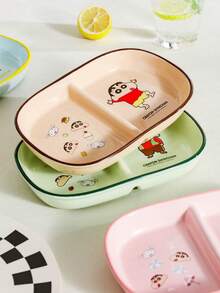 CRAYON SHINCHAN Crayon Shin-Chan Creative Divided Plate, Breakfast Plate, Separates Fruit, Salad, Noodles, Heat-Resistant Tray, Household Kitchen Utensils, Valentine's Day, Birthday Gift - Multicolor - View 6