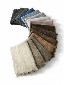 2026 Novo Lenço/Xale Monocromático para Mulheres, Macio, Respirável, Confortável e Amigável à Pele, Minimalista para Uso Diário e Estilo de Rua - Multicolorido - Visão 9