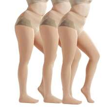 高腰无缝裸色舒适女士连裤袜，大码透明塑形紧身裤，性感肤色丝袜，适合派对和日常穿着 - 彩色 - 查看 14