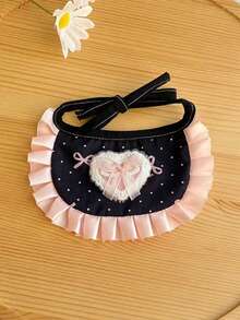 2026春季宠物围兜，洛丽塔风格，猫咪围巾，小狗围兜，可爱心形蕾丝围巾，布偶猫和泰迪熊 - 彩色 - 查看 8