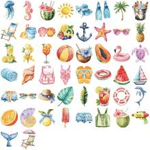 50pcs Summer Life Stickers, Creative Graffiti Stickers, Office Supplies, Mobile Phone & Computer Stickers, Waterproof, Durable, Cool Stickers - Multicolor - View 10