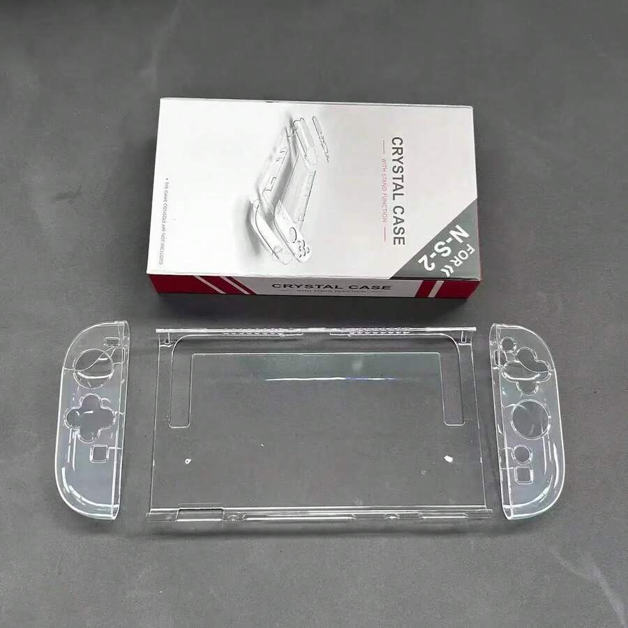 1pc Transparent Anti-Drop Game Console Shell, PC Hard Case With TPU Soft Grip Handle Protector For Nintendo Switch, Perfect Design, Effective Protection, Holiday/Birthday Gift - Transparent - View 1