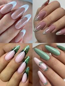 150pcs/Box Gel Nail Tips Kit, Pre-Formed False Nails For Gel Polishing, Soak-Off Easy Nail Extension Acrylic Fake Nail Tips, Crystal Nail Mold Without Paper Form For Quick Uv/Led Extension, Dual-Ended Nail Extension Tool Press On Nails Nail Supplies - Baby Pink - View 6