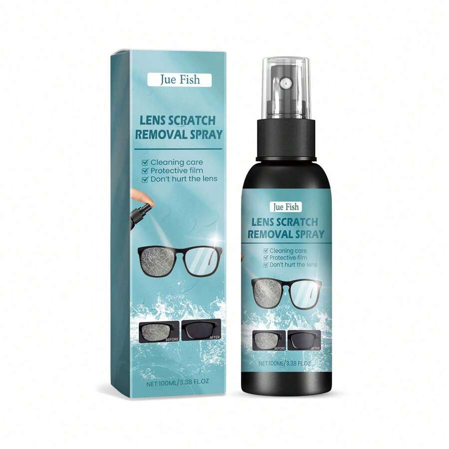 Spray limpiador de gafas de 100 ml 2 en 1: limpiador de gafas y removedor de rayaduras de lentes para estudiantes, trabajadores y tiendas de gafas - 100 ml - Ver 1