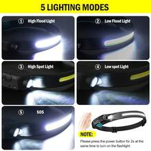 可充电头灯，夜钓专用高亮头灯，防水，轻便，电池续航时间长 - 彩色 - 查看 4