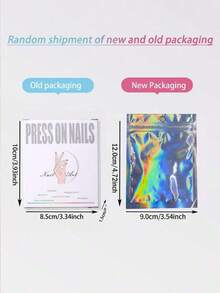 MIRA Ombre French Manicure Stickers - 24pcs Short Almond Press On Nails With File & Gel - 彩色 - 查看 11