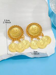 1 Pair Gold-Plated Brooch, Kurdish Turkish Bridal Costume Brooch, Luxury Jewelry For Arabic Ladies - Star - View 4