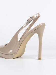 New Pointed Toe High Heel Sandals, Thick Sole Non-Fatiguing Closed Toe Women Shoes - Apricot - View 9