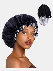 1pc Women's Extra Large Double-Layer Lace Sleeping Cap, Chemo Cap, Suitable For Daily Use - Multicolor - View 5