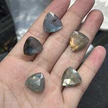 2pieces Natural Stone Charms Flash Labradorite Faceted Rectangle Pendants For Jewelry Making DIY Necklace Bracelets Earrings Handicrafts Accessories - Colored-glitter Stones - View 5