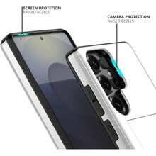 Ốp lưng điện thoại có khe đựng thẻ và ví, tương thích với Galaxy S23 S22 S21 S20 S24 S25 FE S24 Ultra Plus A55 A56 A36 A16 A17, chống sốc và chống rơi vỡ. - trắng - Xem 5