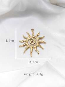 1件极简几何造型首饰配件，18K镀金不锈钢女士项链吊坠，DIY首饰制作材料 - 金黃色 - 查看 12