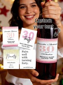 Custom Label For Champagne Bottle Birthday Gift,Customize Text,Gold Confetti Milestone Birthday Wine Label,80 & Fabulous,Custom Birthday Wine,Birthday Champagne Mini Bottle Champagne Bridesmaid Personalized Champagne Gift - Multicolor - View 1