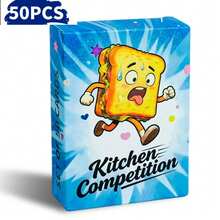 50pcs/Box Food Themed Board Game Card Set, Thick Paper High-Definition Printing, Durable, Interactive Family/Friends Party Game, Exquisite Gift Box Packaging, Suitable For Personal Collection Or Gift Giving. - Hamburger Card Game Cards - View 1