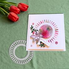 Creative Circular Openwork Dies, DIY Scrapbooking Album And Embossing Stencil, Greeting Card Making Tool, Card Paper Cutting Crafts ,Gift Card Making Template Die Cuts. - Silver - View 4