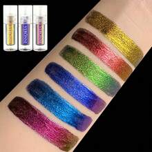 VERONNI 6 Colors Glitter Liquid Eyeshadow Chameleon Metallic Lip Gloss Long Lasting Holographic Eye Shadow Set - Nhiều màu - Xem 2