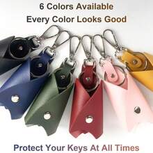 Genuine Leather Key Holder, Bat Keychain, Key Case, Faux Leather Key Pouch, Keychain, Wallet, Car Leather Key Organizer, Suitable For Various Keys, Protect Car And Motorcycle Keys - A - View 4