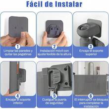 CYMeeyoga Puerta De  - 300 * 106CM Puerta para Perros RetráctilPuerta De  De Malla para Perros Y Mascotas para Escaleras Cocina Pasillo Interior Y Exterior-Gris - Gris - Ver 7