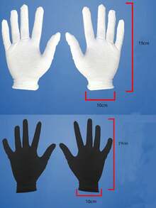10pcs White Elastic Gloves, Comfortable To Wear, Breathable Lining, Suitable For Eczema And Dry Hands, Moisturizing SPA-Grade Soft Jewelry Inspection Gloves, Applicable For Driving, Performance, Cycling, Weddings And Unisex Party Occasions - Multicolor - View 5