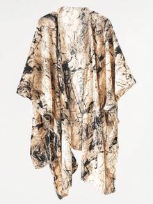 1件女士复古优雅渐变印花罩衫和服，夏季海滩度假休闲防晒比基尼罩衫披肩（适合夏季海滩度假） - 彩色 - 查看 7