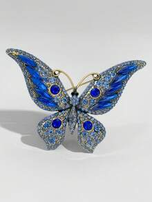 1 pieza Broche de mariposa vintage de lujo completamente cubierto de rhinestones, versátil para sombreros, pantalones, bolsos y talla grande - Multicolor - Ver 7