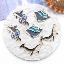 5/6件装珐琅混合海鲸鱼吊坠，用于制作项链、手链、耳环等珠宝，散装DIY工艺品 - 鯨魚 - 查看 11