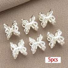 5个18K镀金双花珠帽，镂空花珠，黄铜珠隔珠，双头珠帽，适用于珠宝制作，手链，耳环，女士饰品配件 - 彩色 - 查看 14