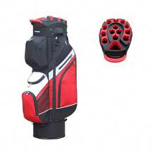 14-Way Golf Cart Bag Pro With Full Length Divider Top, Golf Bag For Men With Handles - Black and Red - View 2