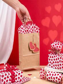 10/20pcs Red Heart Design Tissue Paper | Romantic Wrapping Paper, Suitable For Gift Bags, Packaging, Arts & Crafts, Weddings, Valentine's Day, Anniversary Decorations - Red - View 5