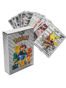 pokemon 55张宝可梦卡牌套装，英文动漫卡牌，盲盒桌面游戏，随机不重复卡牌 - 彩色 - 查看 14