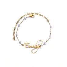 Custom Name Bracelets For Women Stainless Steel Faux Pearl Chain Customized Bracelet Female Personalized Wrist Jewelry Girlfriend Birthday Valentine's Day Gift - Multicolor - View 7
