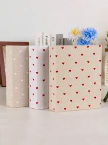 Love-Themed Printed Fabric Photo Album,Small Photo Album 4x6 100 Pockets Linen Cover Picture Book Holds 4x6 Photos For Wedding, , Family, Graduation,Valentine's Day Keepsake Book - Multicolor - View 2