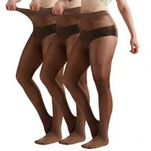 高腰无缝裸色舒适女士连裤袜，大码透明塑形紧身裤，性感肤色丝袜，适合派对和日常穿着 - 彩色 - 查看 20