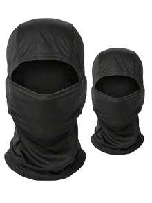 1件装男女通用纯色拉法帽，户外保暖帽围巾套装，骑行滑雪面罩围脖，防风防寒，适合日常佩戴、滑冰、滑雪及其他活动