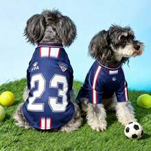 1件宠物狗/猫07#运动衫，黑色条纹字母印花休闲运动风舒适狗外套 - 黑色 - 查看 13