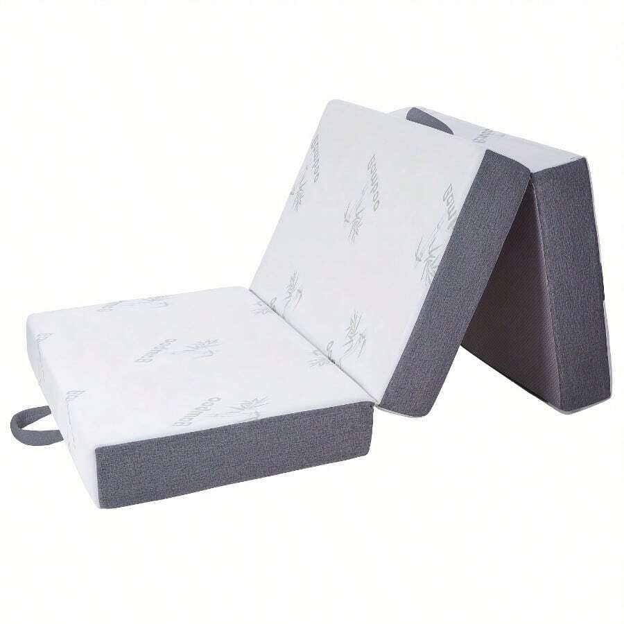 90cm Wide Portable Mattress 15cm Thick High Density Foam Sofa Bed With Handle And Adjustable Straps - Foldable, Lightweight, No Power Needed, Durable Fabric For Home, Office, Camping, Travel, Sofa Bed For Living Room, Office Sleep Solution, Modern Bedroom Furniture, Sturdy Construction, Home Sleeping Solution, Minimalist Design, Highquality Foam, Foldable Sofa, Small Space Living - 白色 - 查看 1