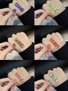 Miss Leia 1-6 15ml 春夏水果篮猫眼系列凝胶指甲油 美白百搭水晶玻璃珠 黄橙绿蓝紫磁性指甲油 流行色凝胶指甲油 初学者美甲 UV LED固化 可浸泡半永久 适用于美容院美甲沙龙套装 DIY 家居度假海滩 女士礼品用品 - 彩色 - 查看 5