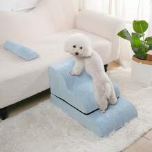 1pc Multi-Functional Pet Climbing Stairs, Removable Sponge Steps, Ramp Ladder For Small Dogs & Cats - Baby Blue - View 11