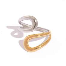 Frminee 3pcs/1pc Chunky Minimalist 18K Gold-Plated Stainless Steel Adjustable Ring, Women's Jewelry Accessory, Suitable For Everyday Wear, Bohemian Style, Gifts, Summer Beach Vacations, Valentine's Day - Multicolor - View 6